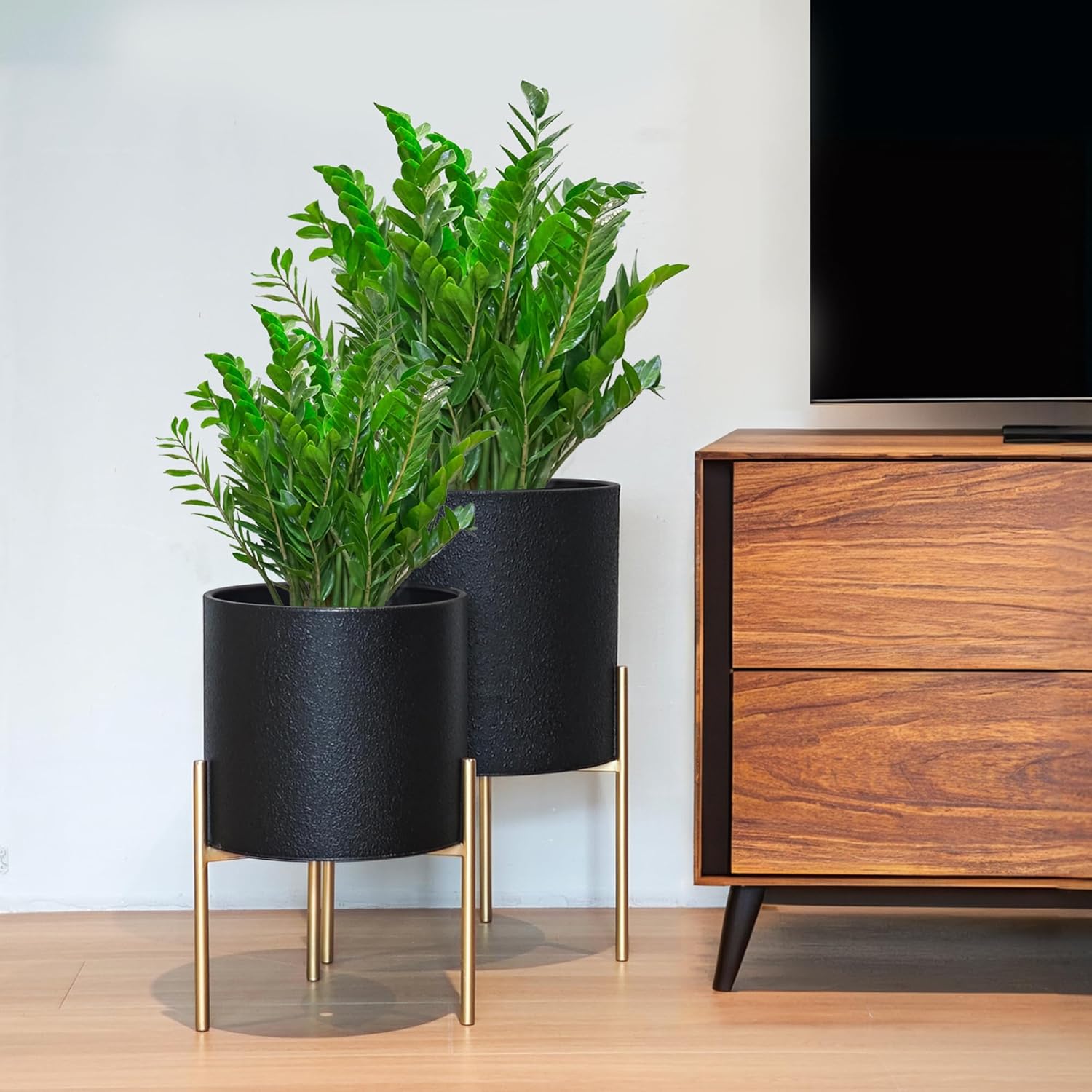 ARNIS Vasos de plantas modernos vasos grandes com suporte conjunto