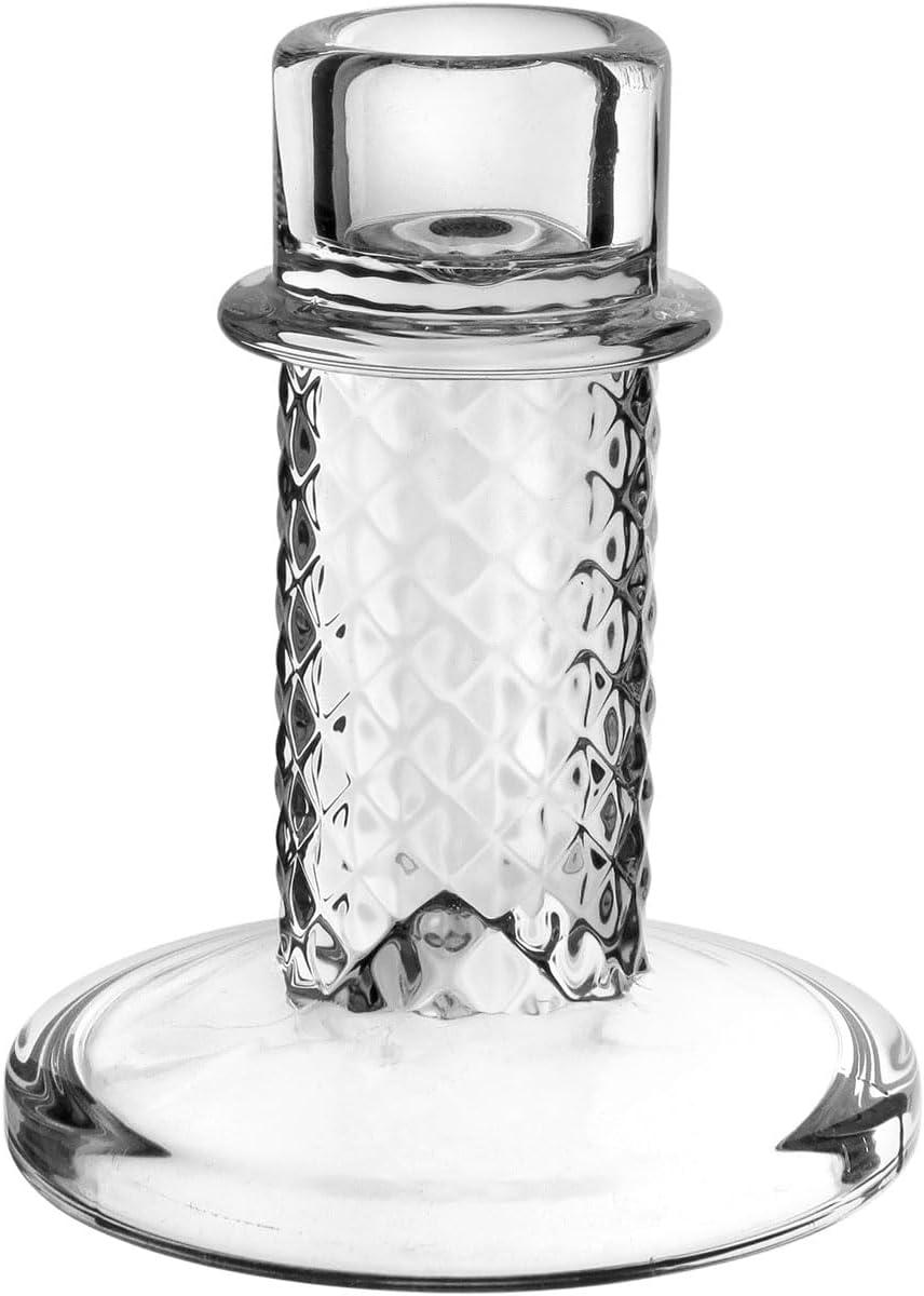 CASTICAL DECORATIVO PORTA VELA HOMECO VIDRO 9x8x8cm TRANSPARENTE