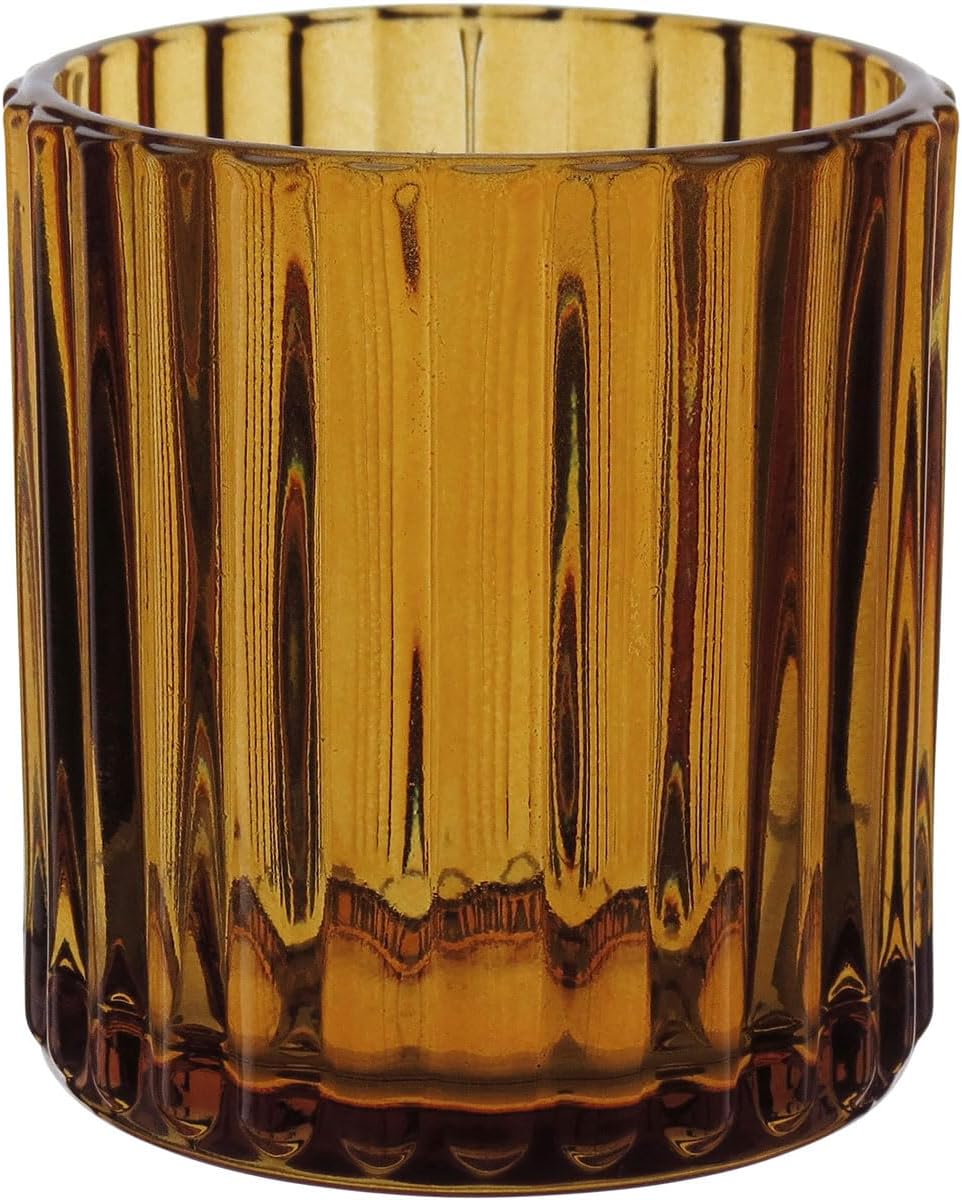 CASTICAL PORTA VELA DECORATIVO HOMECO VIDRO 8x7x7cm AMBAR