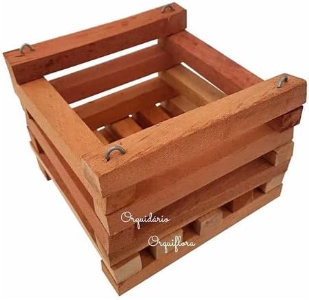 Cachepo De Madeira Quadrado Para Plantas E Orquideas Tamanho P