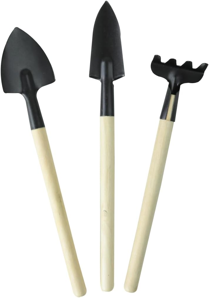 Conjunto 3 Mini Ferramentas Para Jardinagem MadeiraMetal
