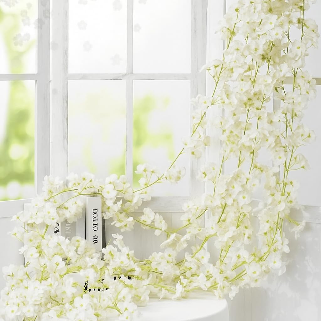 Corrente Cerejeira Artificial 180cm Trepadeira Folhagem 135 Flores Decoracao Decorativa