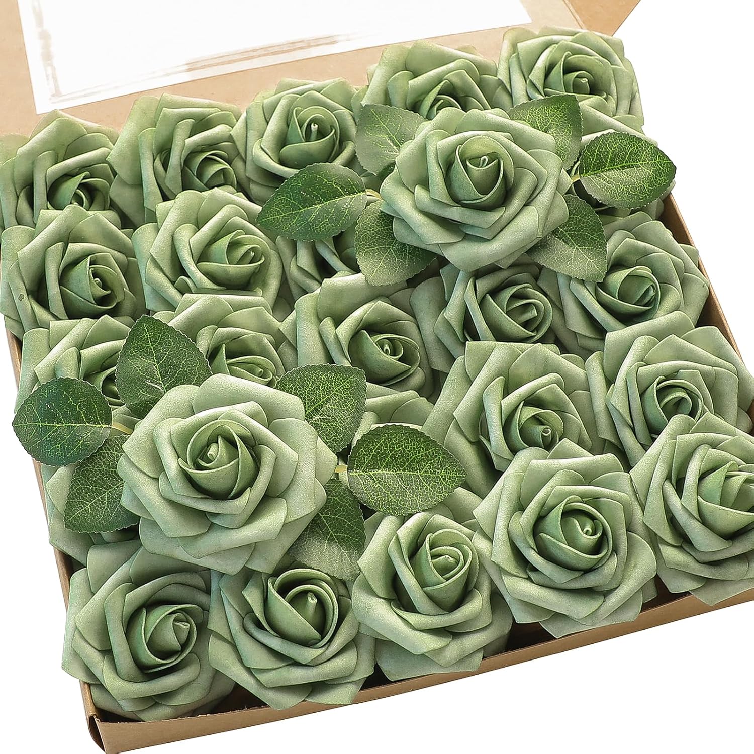 Floroom Flores artificiais 25 pecas de rosas falsas de espuma