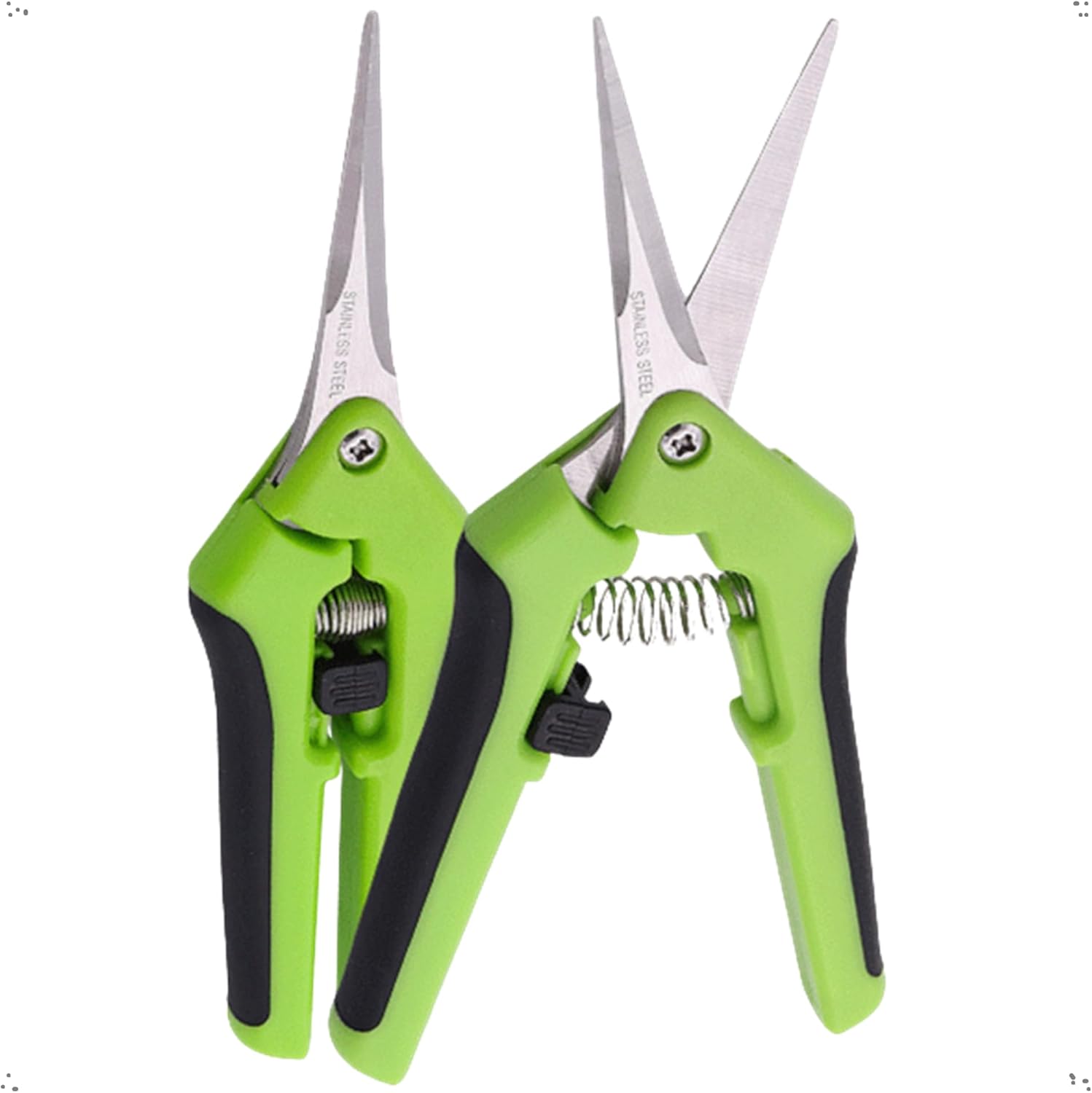 Kit 2 Tesouras Poda Jardinagem Ponta CURVA RETA em