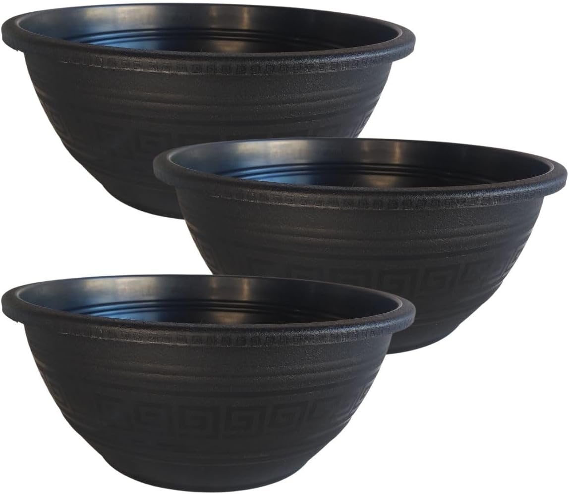 Kit 3 Vaso Cuia de Plantas Primavera Preto 4 Litros