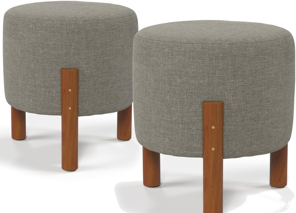 Kit Conjunto 2 Puff Estofado Banqueta Decorativo para Sala Sofa