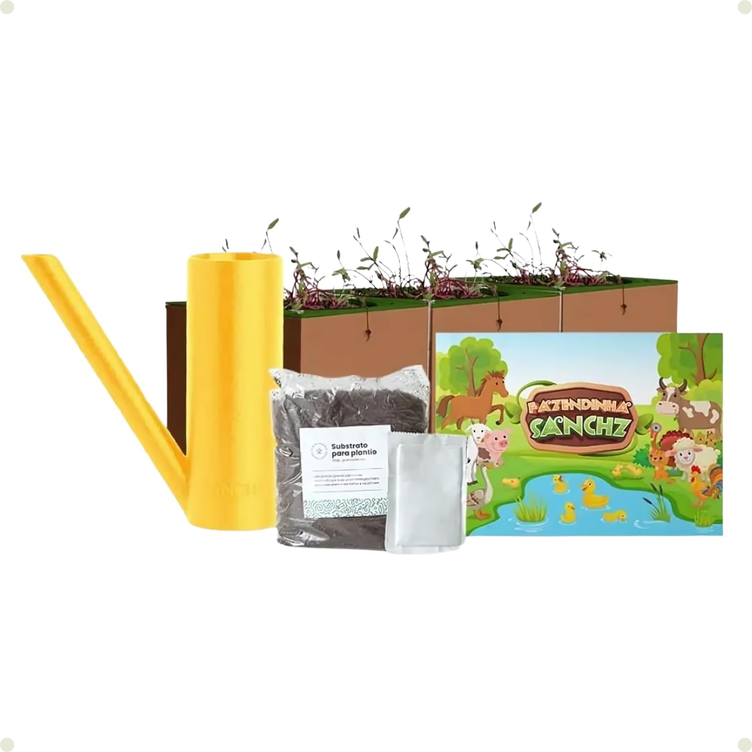 Kit Jardinagem Infantil Fazendinha Kids Hortinha Microverde