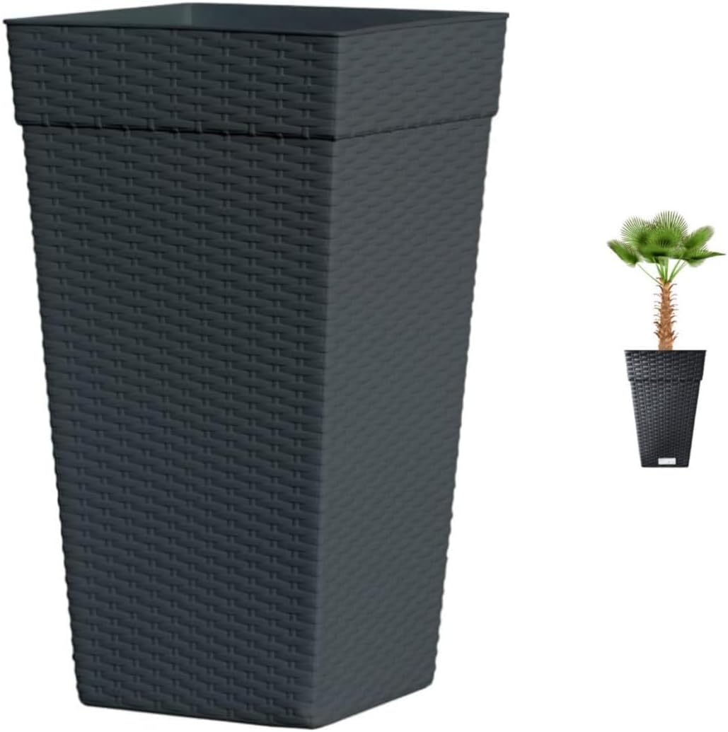 Kit com 2 Vasos de Planta Quadrado Estilo Coluna 10L