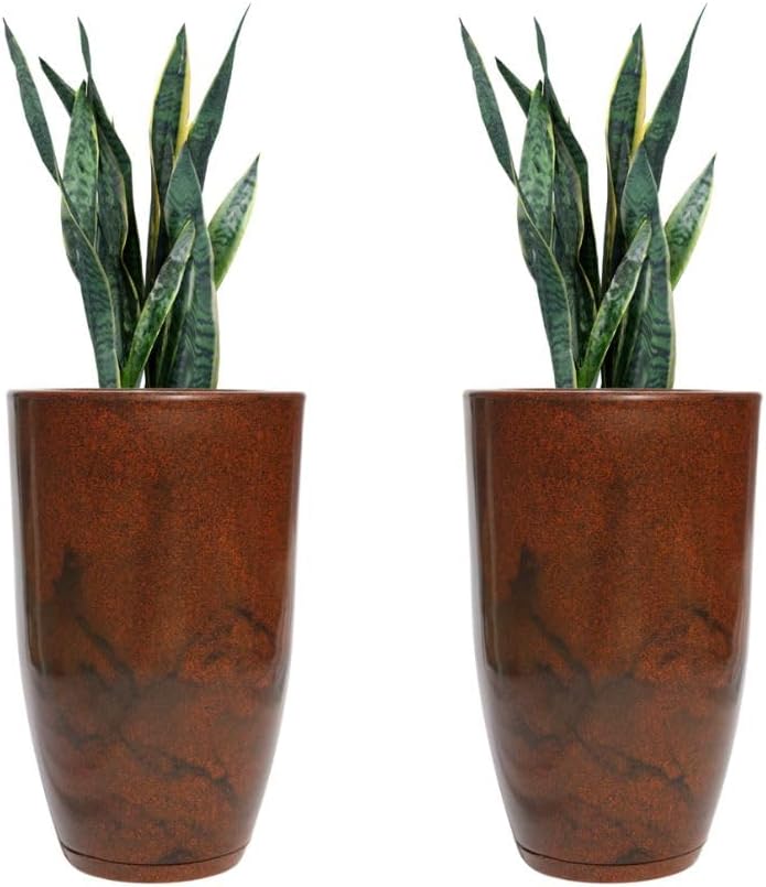 Kit com 2 Vasos de Polietileno para Planta Coluna Lisa