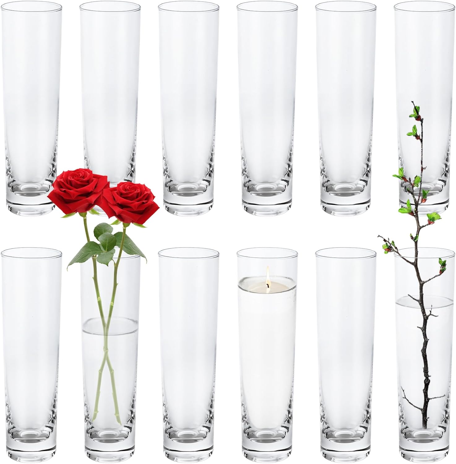 LOPYXBR 12 Vasos cilindricos de vidro de 5 x 20