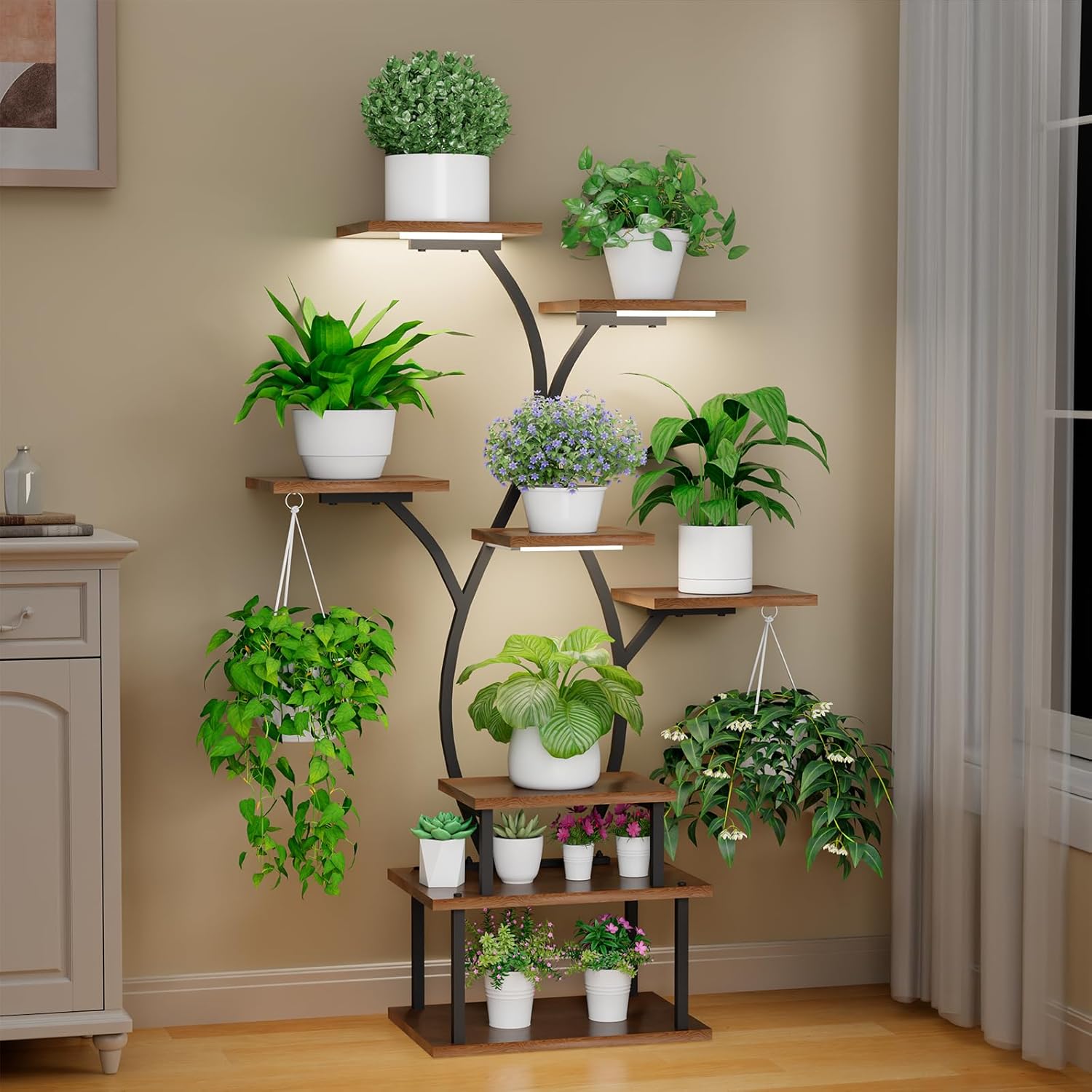 Norar Suporte Para Plantas Interno Com Luz De Cultivo Prateleira