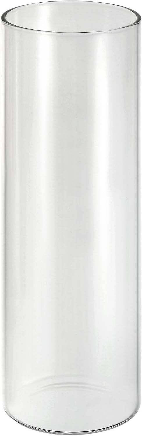 PATIKIL Vaso cilindrico de vidro transparente 20 cm de altura