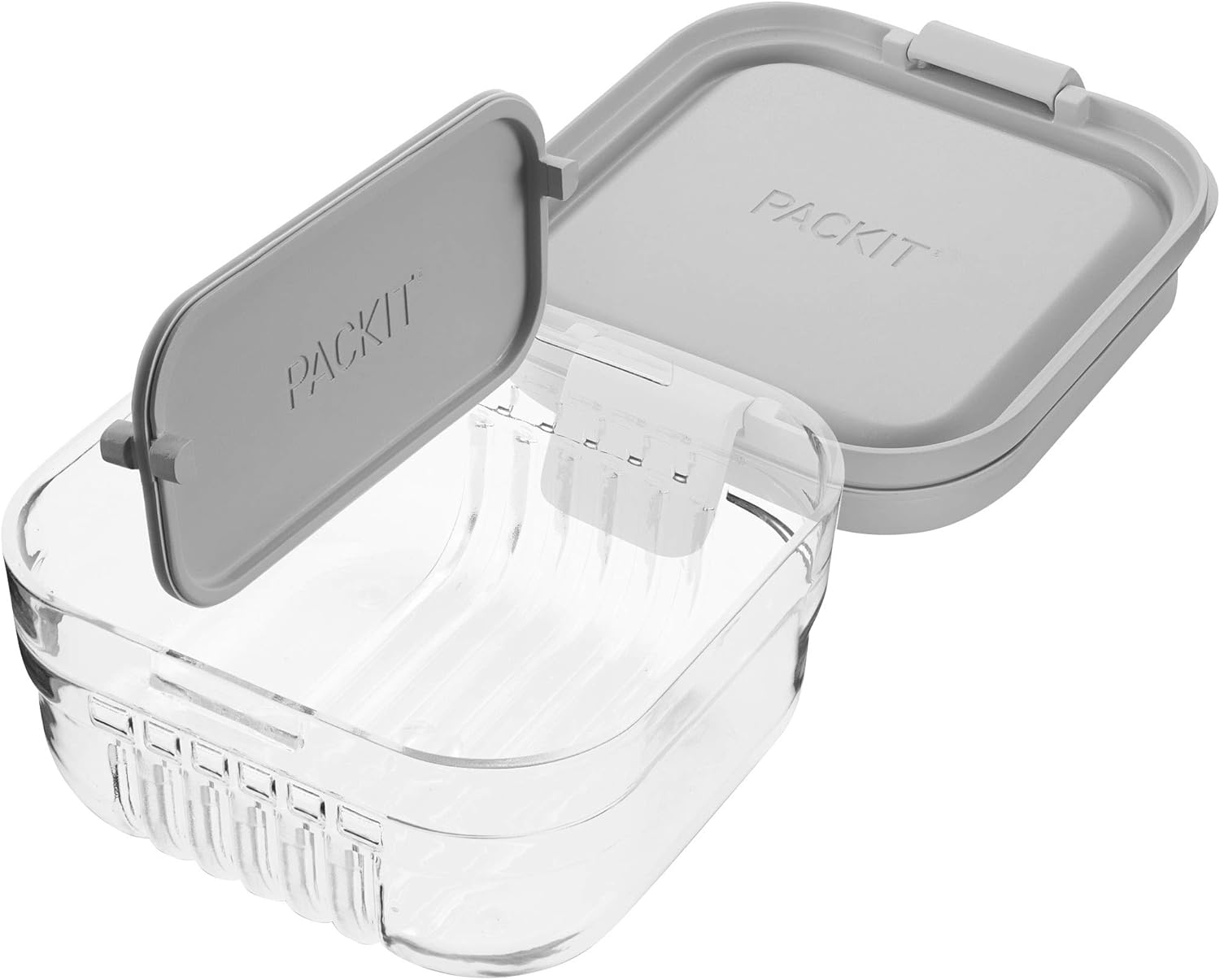 PackIt Recipiente de armazenamento de alimentos Mod Snack Bento cinza