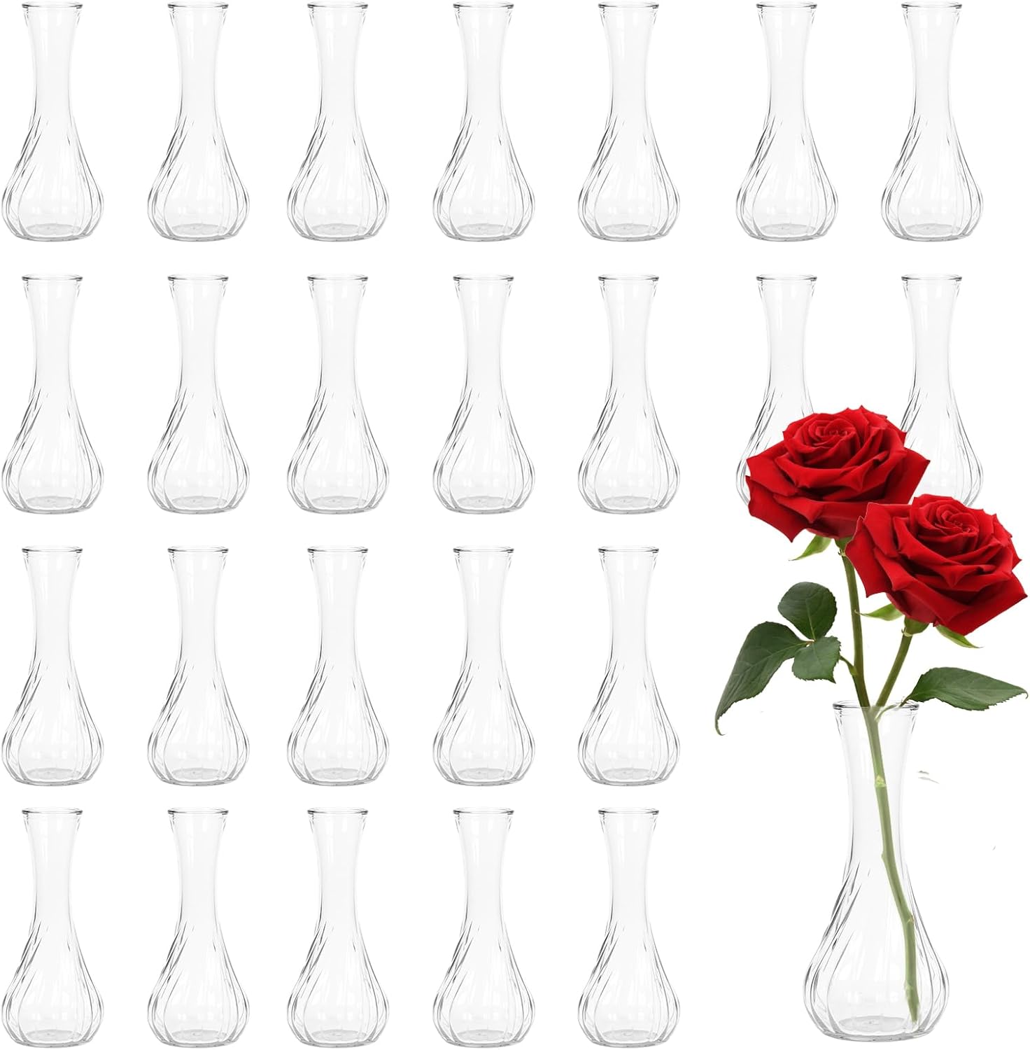 Pacote com 24 vasos de vidro vasos pequenos transparentes de