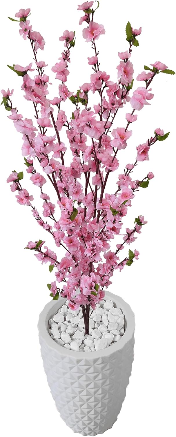 Planta Artificial Cerejeira Rosa Bebe Vaso 3D Polietileno Decoracao 3D
