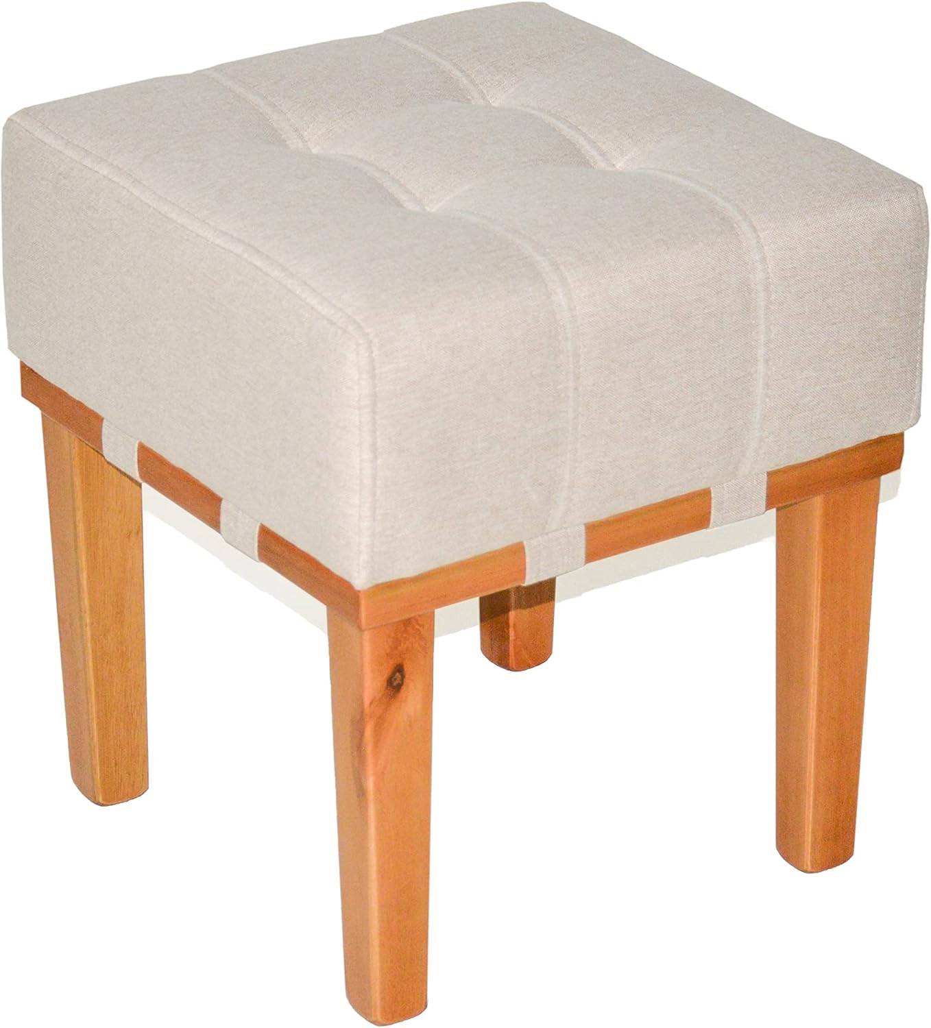 Puff Banqueta Banco Baixo Quadrado Madeira Macica Para Sala 45