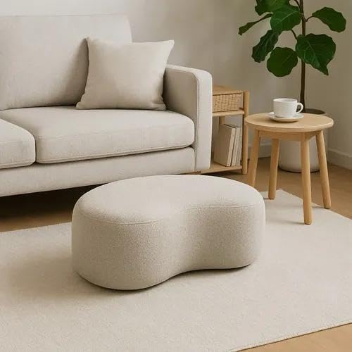 Puff Organico Feijao em Linho Premium ideal para sala quarto