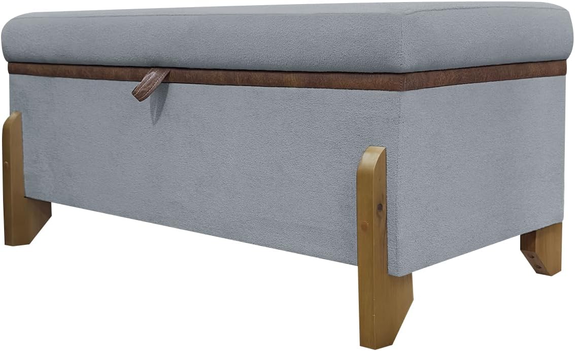 Puff Recamier Baú Para Quarto 100 cm Versallies Boucle Cinza 1 Puff Recamier Bau Para Quarto 100 cm Versallies Boucle Cinza