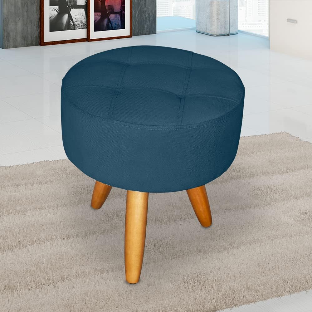Puff decorativo redondo moderno resistente (Azul-Marinho) 1 Puff decorativo redondo moderno resistente Azul Marinho