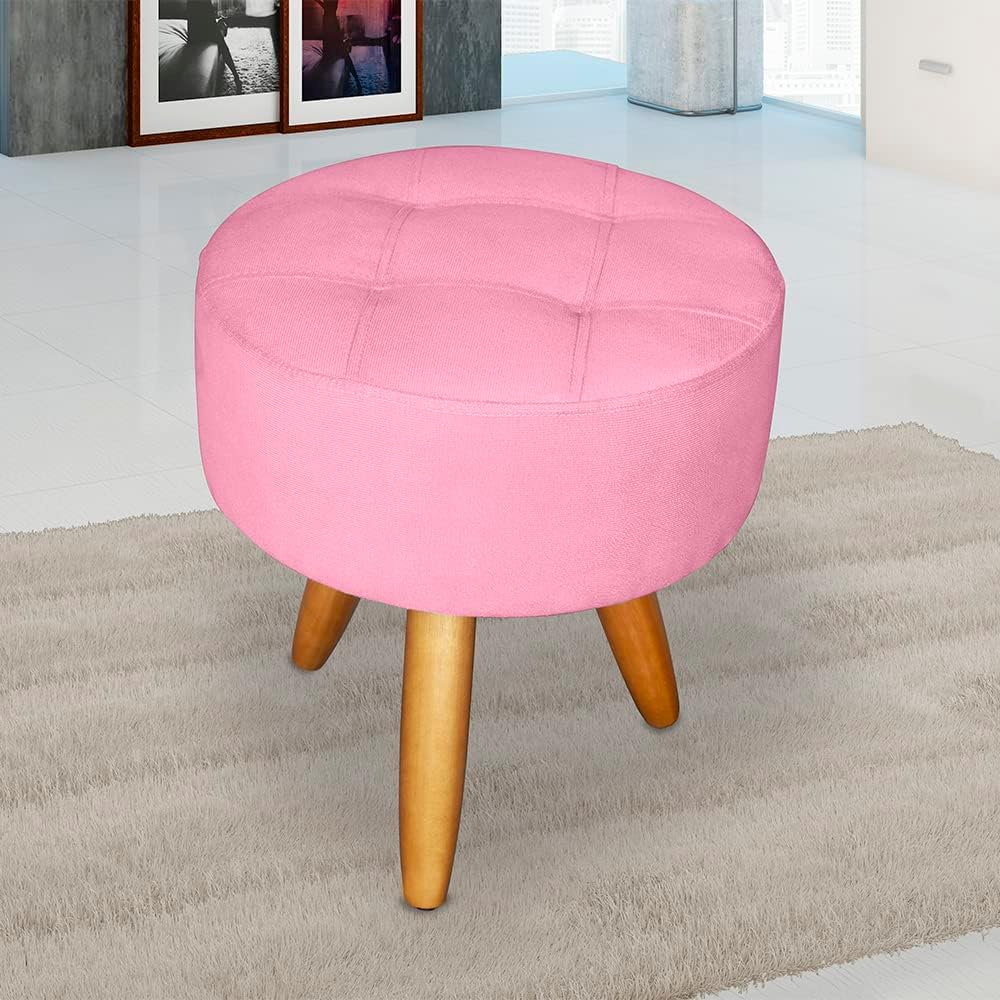 Puff decorativo redondo moderno resistente Rose