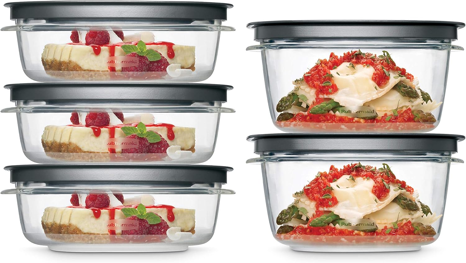 Rubbermaid Recipiente Premier para armazenamento de alimentos da Meal Prep, conjunto de 10 peças, cinza 1 Rubbermaid Recipiente Premier para armazenamento de alimentos da Meal Prep