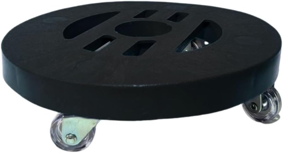 Suporte Para Vaso de Planta com Rodinhas Transparente 24cm Preto