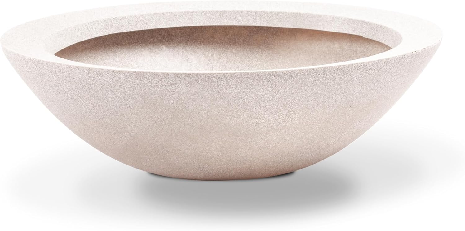 VASO POLIETILENO BACIA PPLANTAS E JARDINS DECORATIVO BRANCO MARMORE