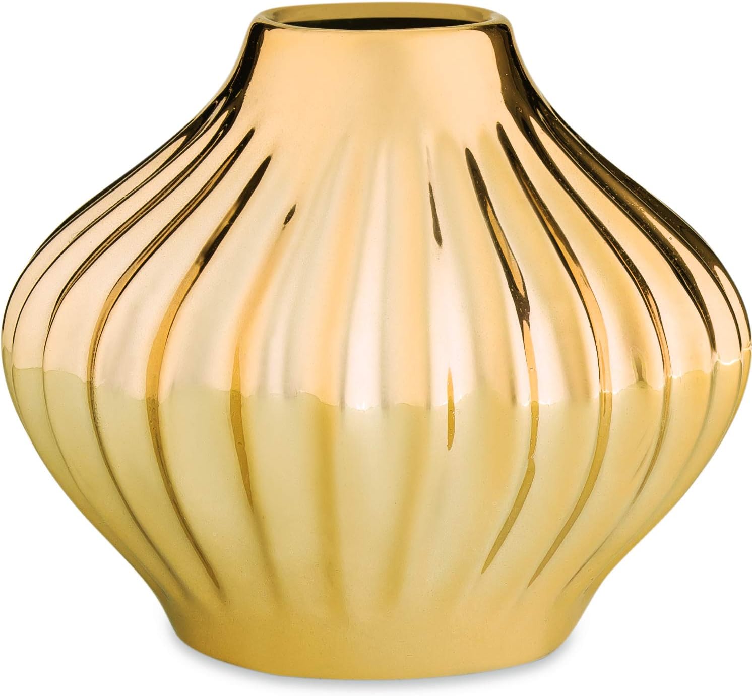 Vaso Em Ceramica Mart Dourado