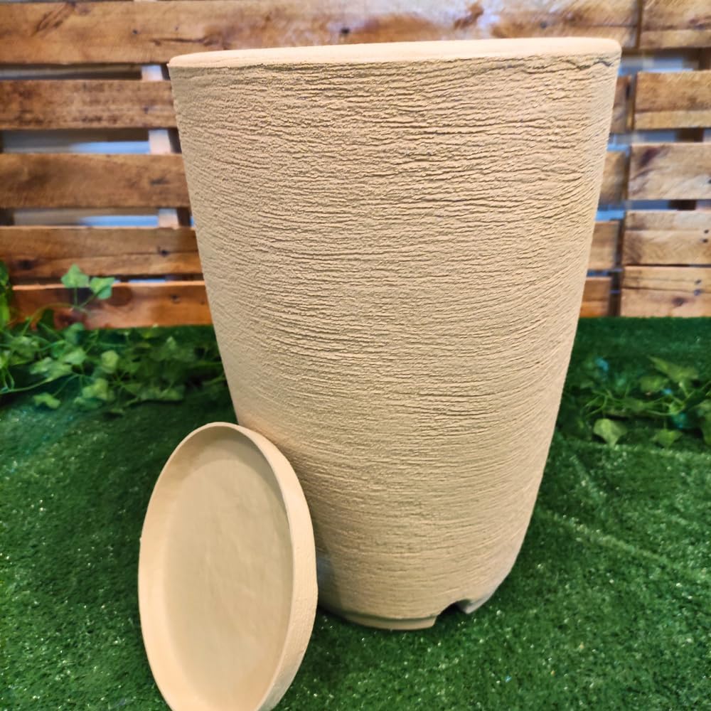 Vaso Grande Para Plantas Cone Grafiato Texturizado Luxo Escovado Jardim