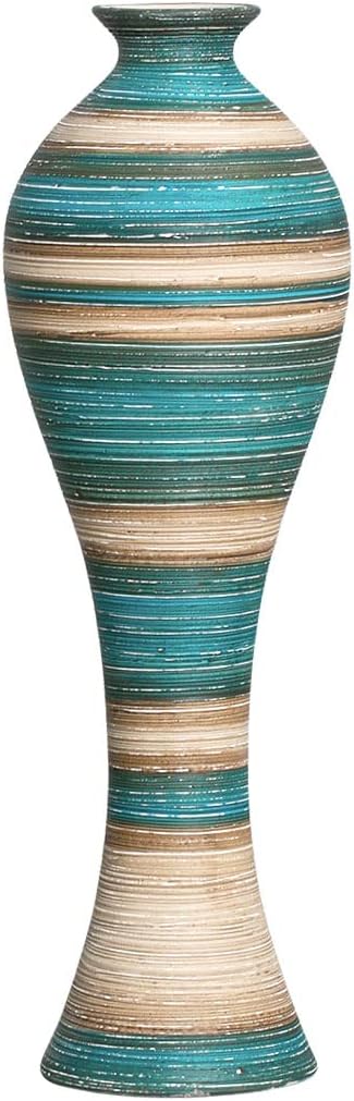 Vaso de Chao California Azul e Palha Marrakesh Ceramica