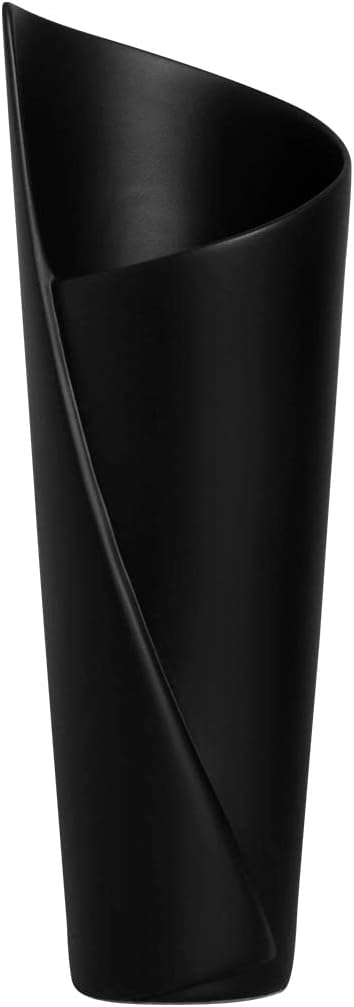 Vaso de Mesa para Decoração em Cerâmica Preto Fosco Florença Grande 1 Vaso de Mesa para Decoracao em Ceramica Preto Fosco Florenca