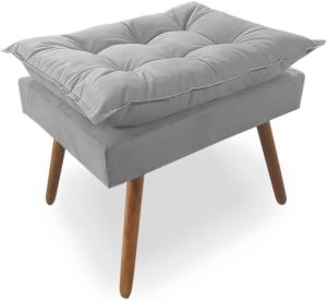 Puff Linda, Banqueta, Puf Para Sala E Hall De Entrada Redondo, Decoração, Recepção, Cinza