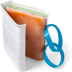 YouCopia FreezeUp Máquina de bloco de alimentos para freezer, 6 xícaras, recipiente de saco de preparação de refeições para congelar sopa e sobras