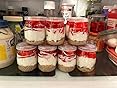 Encheng Frascos de vidro transparente de 200 ml com tampas, recipiente de iogurte com tampas (PE), frascos de pudim de substituição, recipiente de vidro com barbante e etiqueta para leite, geleia 17 Imagem do cliente