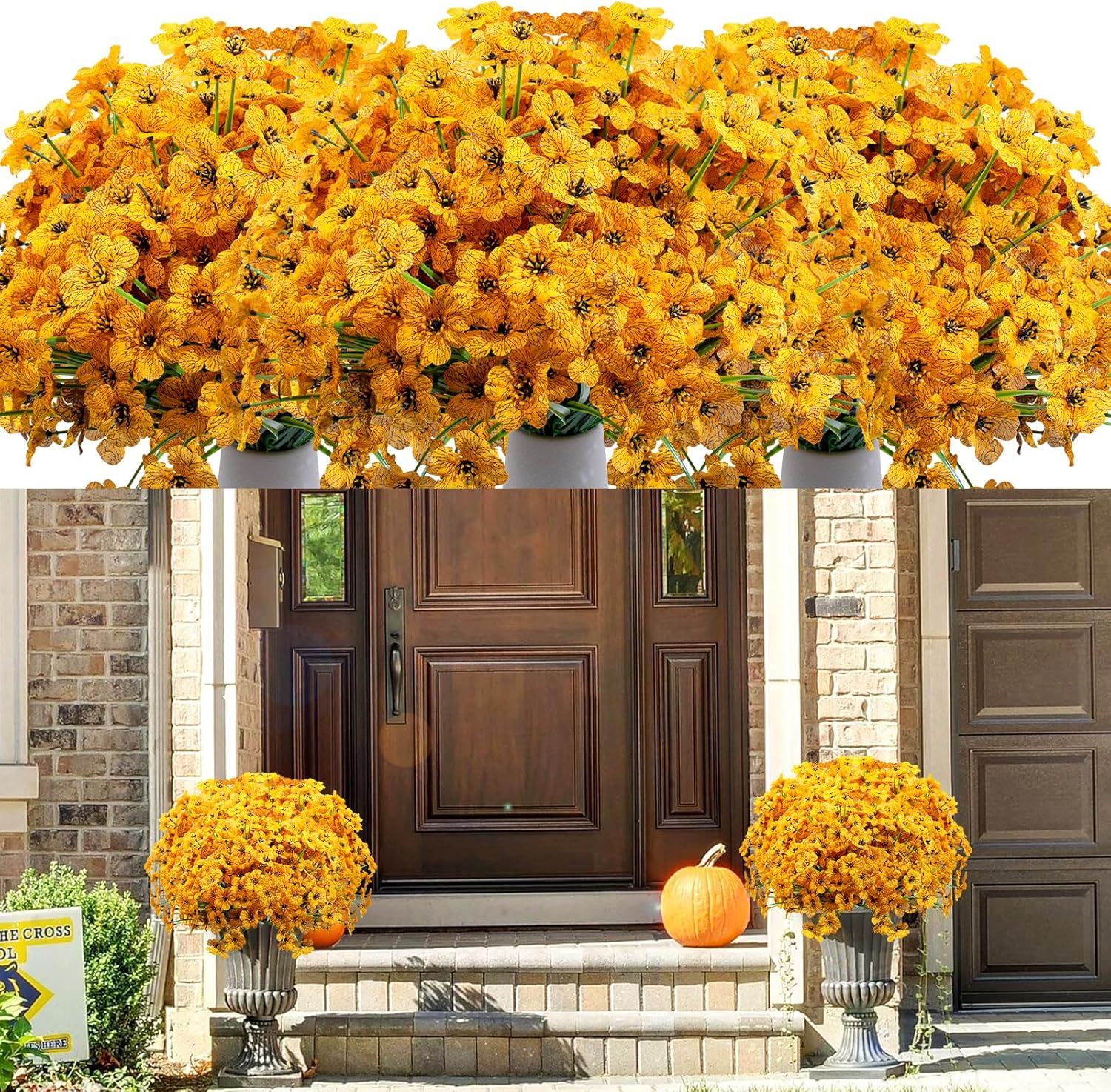 36 pacotes de flores artificiais para uso externo resistente a