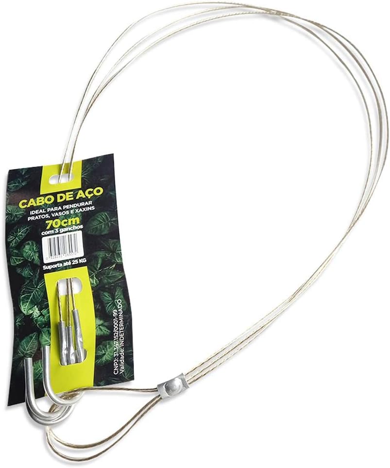 Cabo de Aco 70cm Corrente Tripla Pendurar Vasos Plantas 5und