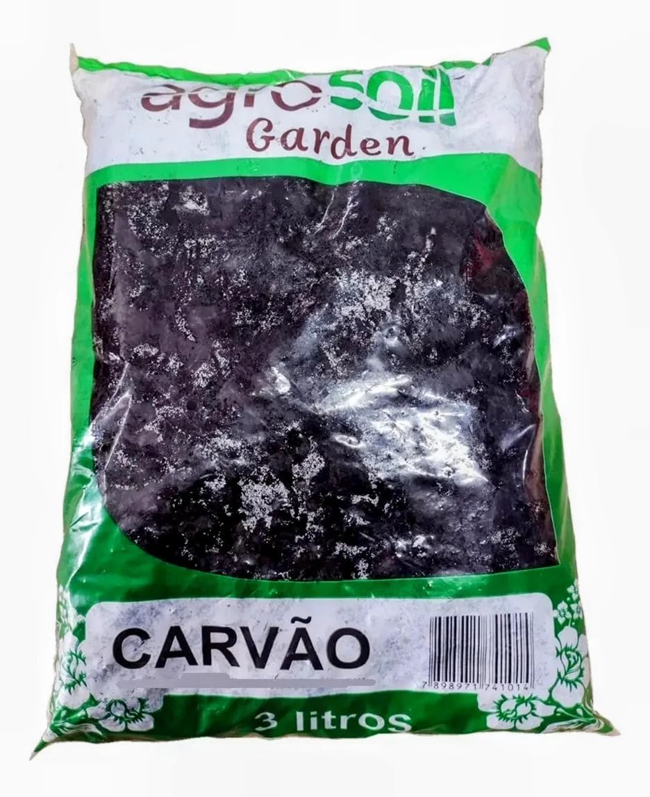 Carvao Vegetal para Plantas 3 Litros Substrato Drenagem Orquideas