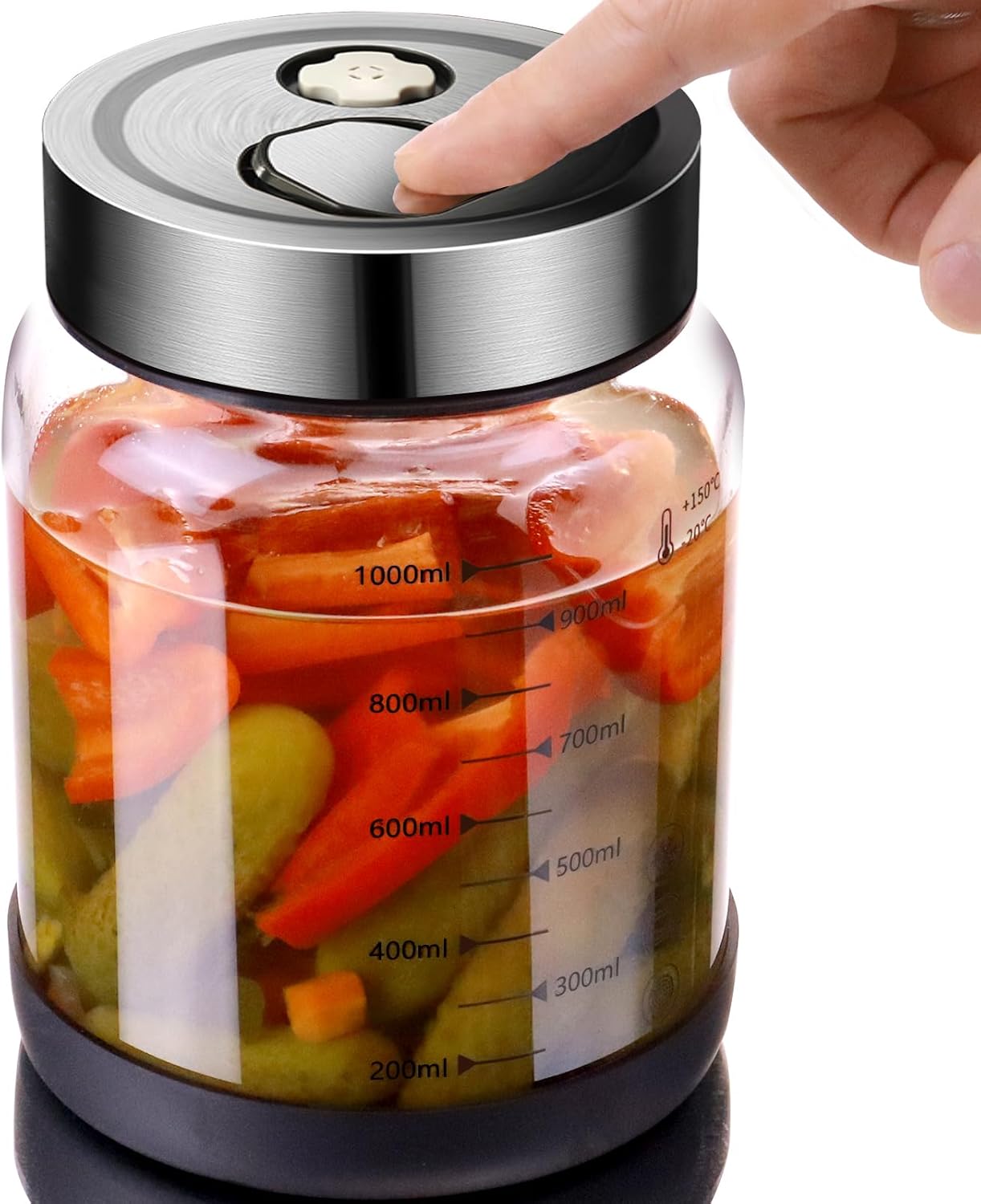 Matifaner Frasco de Vidro para Fermentação de 40 Oz, Frasco de Vidro para Picles de 40 Oz para Fermentação, Recipiente de Vidro para Alimentos, Recipiente de Vidro de Cozinha para (, Claro) 1 Matifaner Frasco de Vidro para Fermentacao de 40 Oz Frasco