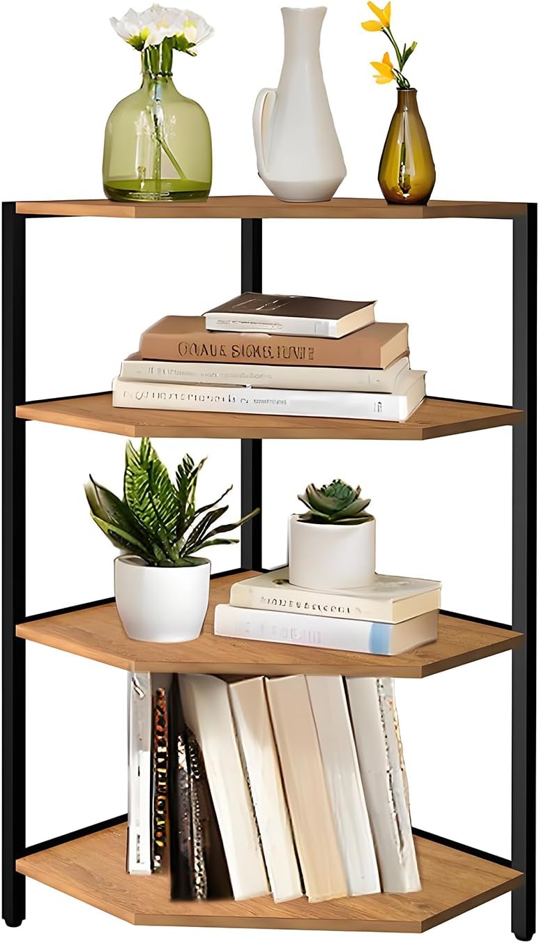 Mesa lateral pequena, mesa de canto estreita, mesa de cabeceira, prateleira aberta de canto antigo de 4 camadas, suporte de plantas, pequena estante para sala de estar, escritório em casa, cozinha 1 Mesa lateral pequena mesa de canto estreita mesa de cabeceira