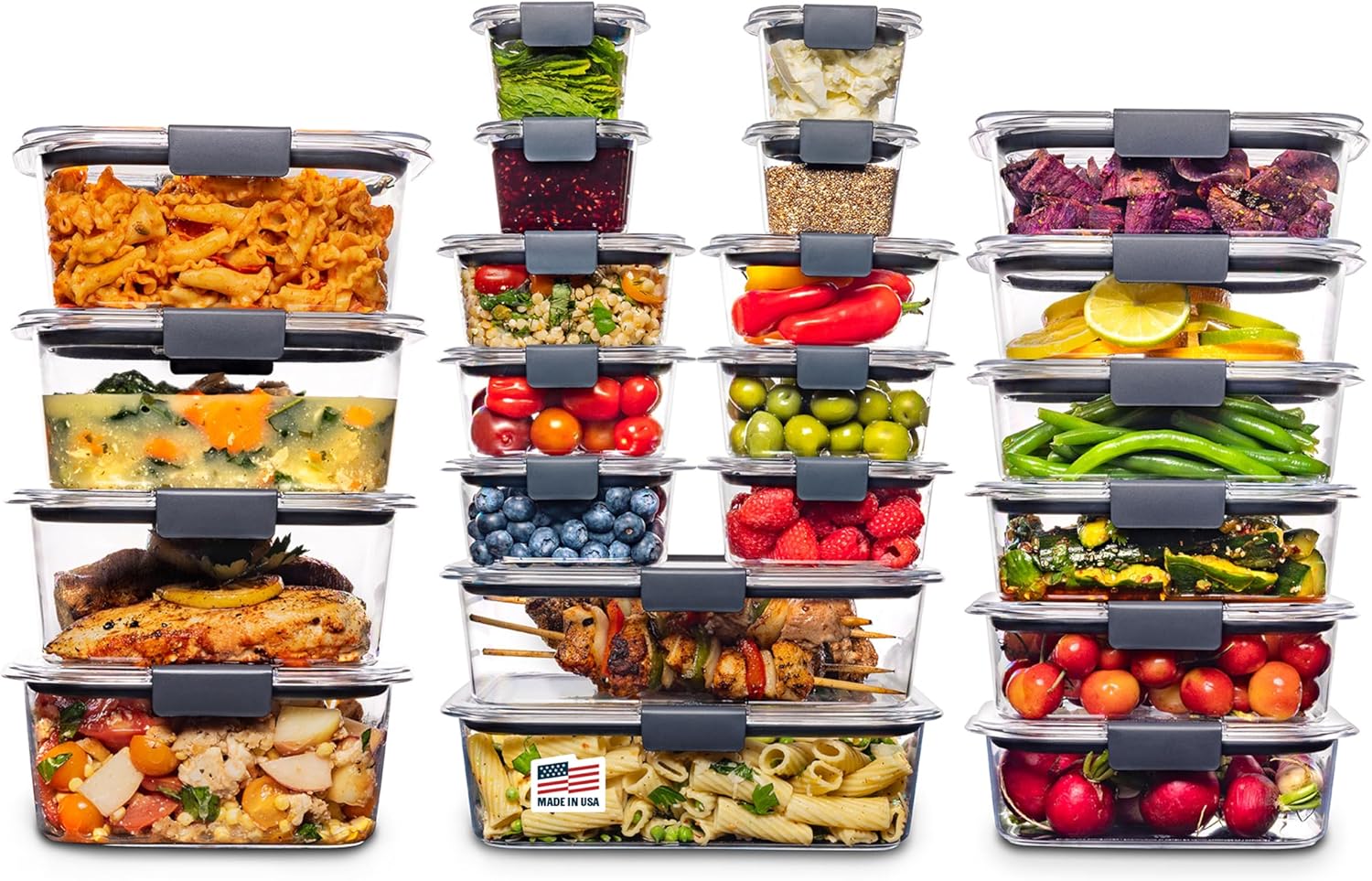 Rubbermaid Tampas de plastico Brilliance Storage 44 pecas Livre