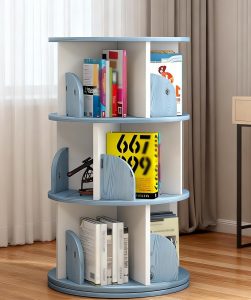 Estante Giratória Livros, 3 Andares, 98 * 40CM, 360° Estante Giratória, Livro