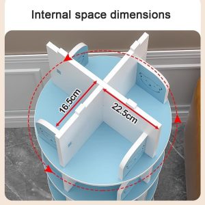 Estante Giratória De 2/3/4/5/6 Camadas Estante Giratória Redonda Estante De 360 Graus 360 ° Giratória Prateleira De Canto De Pé No Chão Sala De Estar, White, 46 * 66cm