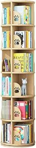Estante De Livros Moderna E Minimalista 360° Giratória Estantes Autônomas Estantes Redondas De Madeira Sólida Estantes De Livros Criativas Removíveis,46 * 196cm18.11 * 77in,Collector88