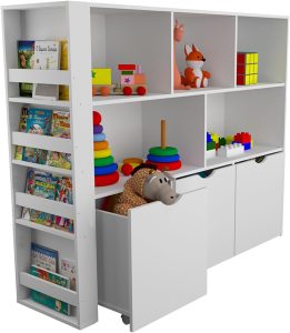 Estante Infantil com Baús e Porta Livros Livreiro Alma 100% MDF