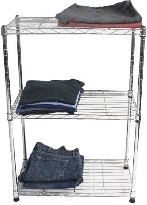 Estante de Aco 3 Prateleiras Cromada Aramada 60x35x90cm Cromada