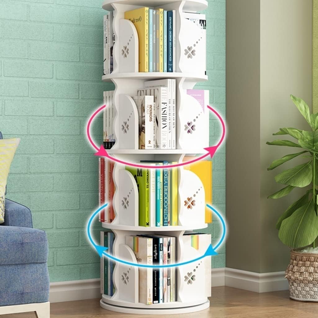 Estante giratória criativa, rotação de 360°, estante de livros de desmontagem simples, estante de canto de estudante para escritório, sala de estar, rosa, 50 1 Estante giratoria criativa rotacao de 360° estante de livros de