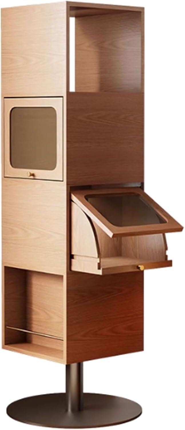 Estante giratoria de madeira macica com tela de 360° estante