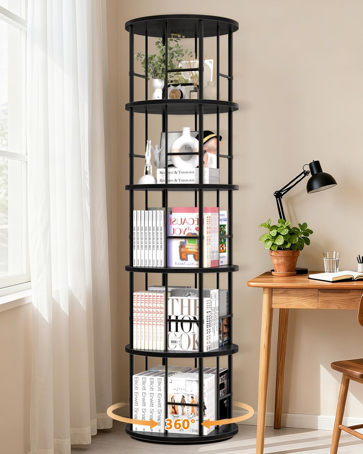 Estante rotativa de 5 niveis – estante giratoria de 360°