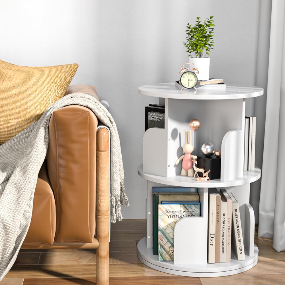 Nidouillet Estante rotativa estante giratoria 360 estante redonda prateleira de