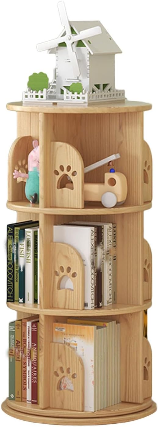 Torre de estante giratoria de 360° prateleira de livros de